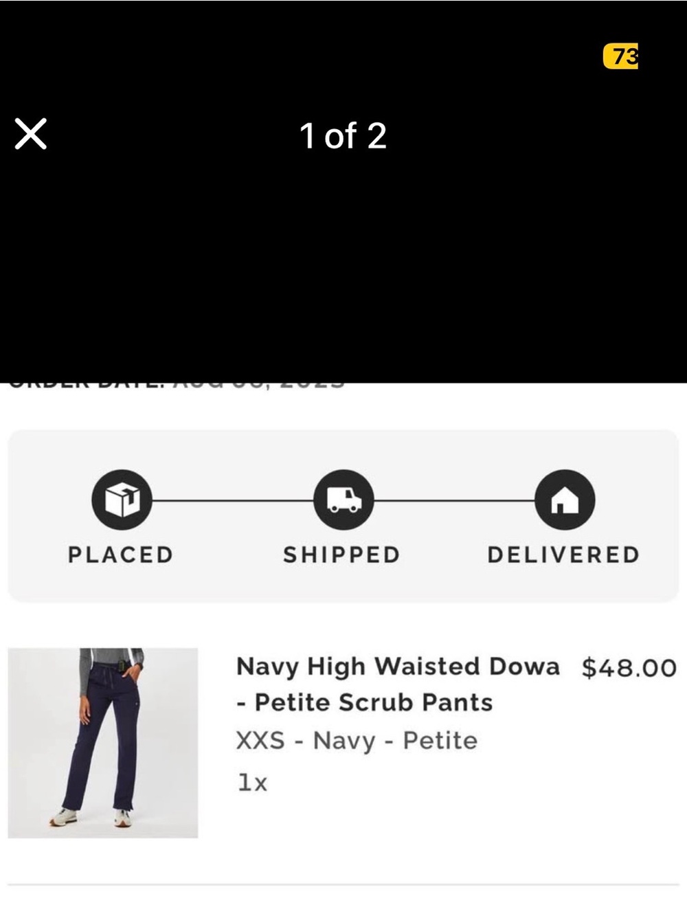 Figs Dowa Navy High-Waisted Petite Scrub Pant - Navy XXSP